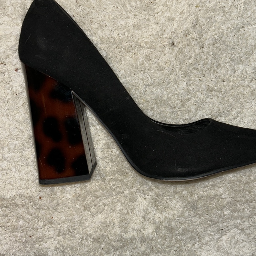 FINAL MARKDOWN SALE!!  ASOS BLACK HI HEEL/ tortoise heel block pumps